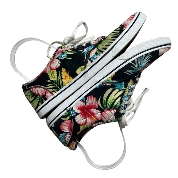 Vans Authentic Hawaiian Floral Skate Shoe Black Womens‎ Sz 10 - Picture 6 of 13
